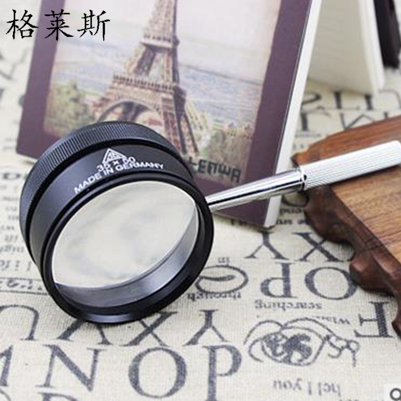 Germany 30 Magnifying glass High power magnifier hold All metal 35X50mm Reading Magnifierin the Electronic Dictionary/Electronic paper book/Stationery , Drawing measurement products , Magnifier category - from Buy2taobao.com to provide professional Taobao agent buy service