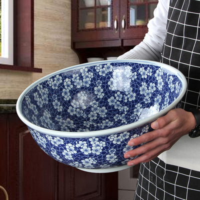 超大特大青花汤盆汤碗面碗陶瓷家用大号大碗餐具酸菜鱼碗商用鱼盆