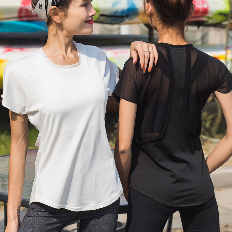 Mesh Beautiful back Short sleeved T-shirt Gym motion jacket Show thin run Smock Quick drying train Yoga suitin the Sportswear/Casual Clothing , Sports T-shirt category - from Buy2taobao.com to provide professional Taobao agent buy service