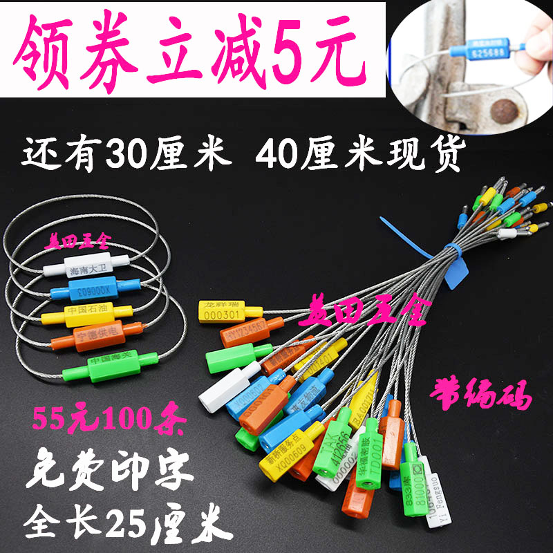 锁扣一次性塑料铅封物流集装箱封签防盗运输钢丝封条绳扎带挂锁在类目 基础建材, 家用五金, 其他五金件, 缎带/扎带中 - 来自Buy2taobao.com提供专业的淘宝代购服务