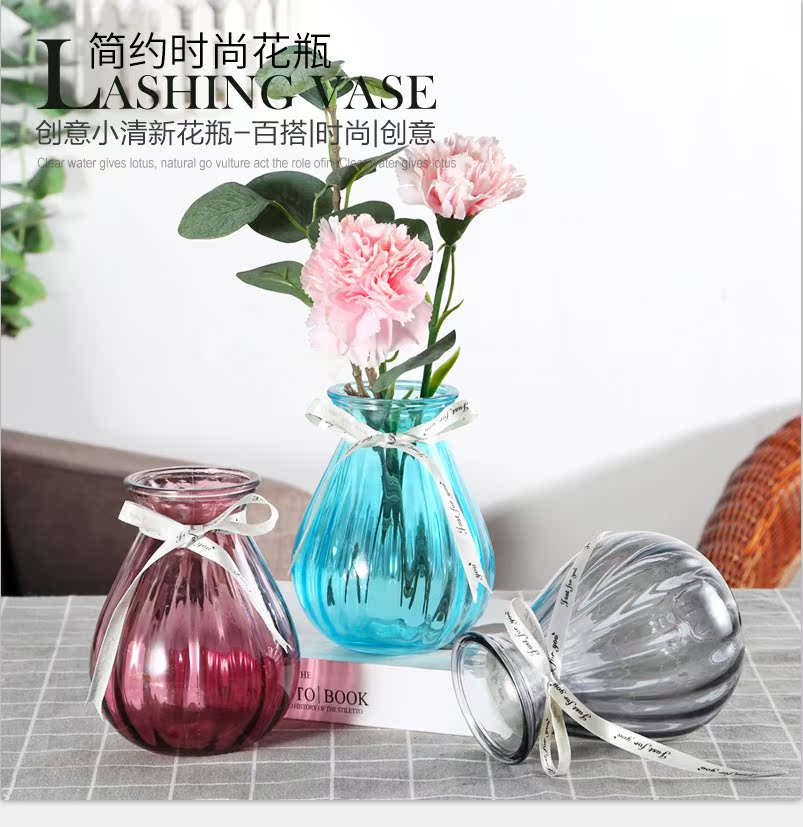 European style Glass vase a living room colour transparent vase hotel originality Dried flowers Dracaena sanderiana flower arrangement Decorationin the Home accessories , Vase/Flower/Artificial flowers/Imitation jewelry , Flower/Vase , Vase category - from Buy2taobao.com to provide professional Taobao agent buy service