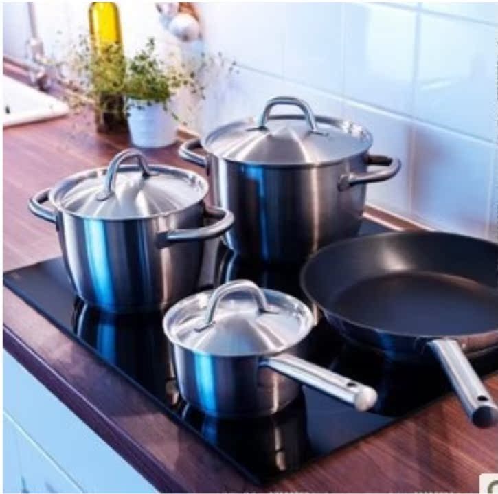 IKEA Ou Bali Seven sets of cookware Frying pan Deep pot Saucepan Stainless steel Domestic Agency purchasein the Kitchen/Cooking utensils , Cooking utensils , Cookware/Pot/Kettle , Set pan Group category - from Buy2taobao.com to provide professional Taobao agent buy service