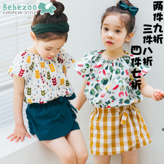 bebezoo韩版童装女宝宝套装纯棉夏季女孩碎花上衣格子短裤两件套|msdalam kategori Kanak-kanak/Bayi/Keluarga dipasang, menetapkan - dari Buy2taobao.com untuk memberikan perkhidmatan ejen Taobao profesional membeli