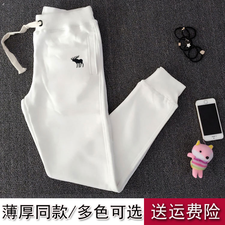 2019 new pattern spring and autumn sweatpants Thin section pure cotton leisure time motion trousers Show thin Closing Pencil Pants Plushin the Women's clothing/Boutique , Pants , Casual pants category - from Buy2taobao.com to provide professional Taobao agent buy service