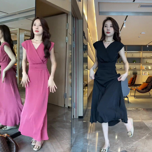 网红时尚连衣裙女2023年夏季韩版显瘦收腰气质减龄长裙潮