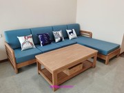 定制实木转角沙发布木客厅沙发木头客厅沙新上市现代原木色时尚简