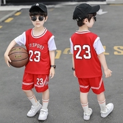男童夏装运动篮球服套装，2024童装夏季短袖儿童，衣服男孩运动服