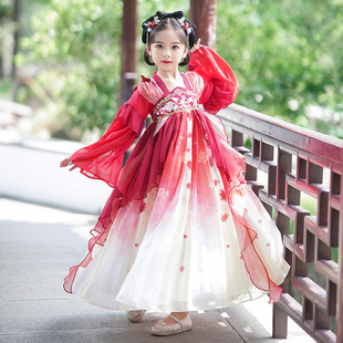 女童汉服春秋中国风，2024儿童装超仙古装夏季女孩古风唐装裙子