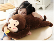 可爱猴子毛绒玩具羽绒棉抱枕，公仔趴趴睡觉大号娃娃陪你睡觉长条枕