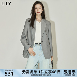 lily2024夏女装(夏女装)都市，通勤气质时尚，百搭简洁一粒扣休闲西装外套