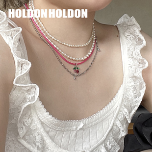 HoldonHoldon 水果项链樱桃葡萄 原创设计双层珠链可爱小众高级