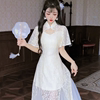 公主家1031夏季改良旗袍裙中国风气质蕾丝网纱连衣裙修身仙女裙