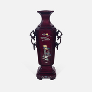 非遗螺钿工艺中式手工雕刻红木，花瓶摆件办公室高级感装饰品收藏品