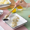 薯条盘饺子盘带醋碟陶瓷调料分格盘家用凉菜创意寿司盘日式蒸虾盘