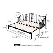 定制欧式铁艺沙发床折叠两用经济型可推拉床铁床简约单人沙发床01