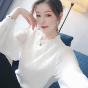 白衬衫女荷叶边领2022春季韩版雪纺衬衫女人味上衣设计感小众