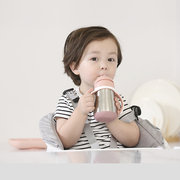 法国beaba儿童宝宝不锈钢吸管杯婴儿喝水学饮杯带吸管手柄