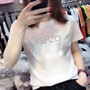 韩国纯棉镶钻字母短袖t恤女2024夏季时尚，洋气圆领体恤上衣潮