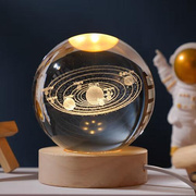 水晶球摆件3D激光内雕带灯光装饰