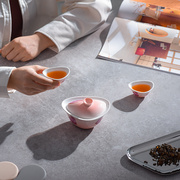 虎口盖碗陶瓷茶具套装功夫茶器家用现代高端泡茶1壶3杯兔年限定版