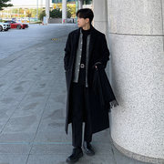 男款毛呢大衣冬季加厚长款过膝高级感呢子，韩版英伦风男士风衣外套