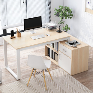 转角电脑桌台式家用简约现代钢木办公桌卧室，学生学习写字书桌