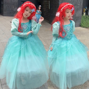 美人鱼公主裙女童秋装，宝宝生日礼服装，六一万圣节cosplay儿童装扮