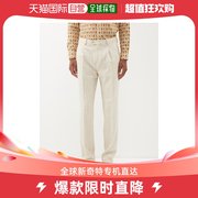 香港直邮etro男士条纹羊，驼毛混纺精细剪裁裤子