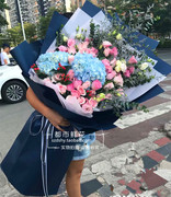 韩式巨型超大花束深圳鲜花速递同城，送花绣球玫瑰，花店爱情友情订花