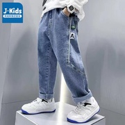 真维斯集团儿童牛仔裤薄款2024春季男童裤子酷帅男孩，韩版童装