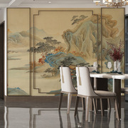 现代中式意境大气山水画壁纸，客厅沙发背景墙，大堂酒店壁画墙纸