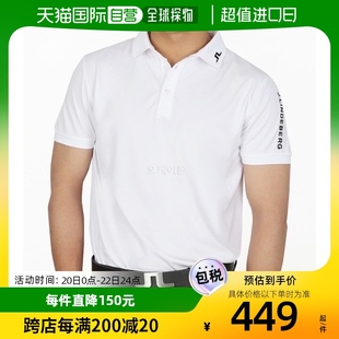 韩国直邮J.Lindeberg金林德伯格POLO上装T恤男款白色字母宽松短袖