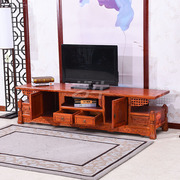 全实木新中式古典仿古家具榆木客厅卧室电视机柜子雕花地柜储物柜