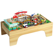 儿童汽车电动小火车列车动车，木头轨道玩具大型滑行木质城市交通