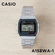 卡西欧CASIO A158WA-1 复古方块七年电力带闹钟秒表防水电子手表