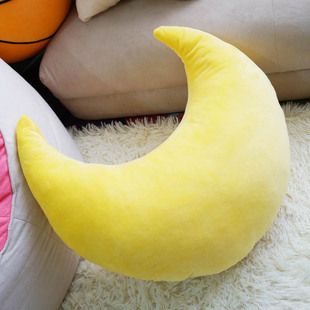 西米果超大月亮抱枕巨型大号可爱毛绒玩具枕头靠垫简约高级纯黄色