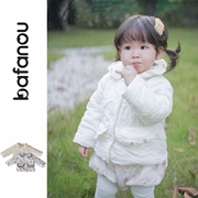 巴梵欧女宝宝冬季外出棉服加绒加厚夹棉婴儿棉袄外套韩版时髦