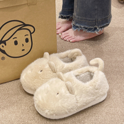 包跟棉拖鞋女冬季2024室内居家防滑厚底可爱保暖毛绒月子棉鞋