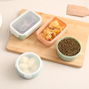 厨房保鲜盒便当盒圆形方形冰箱，保鲜碗小饭盒塑料，收纳盒带盖密封盒