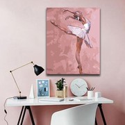 跳芭蕾舞的女孩 diy数字油画手绘油画客厅卧室背景墙装饰画