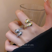 双头蛇形戒指女轻奢高级感时尚个性食指戒小众设计感独特指环手饰