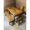 老榆木茶桌实木餐桌复古长桌家用原木办公书桌阳台桌吧台民宿茶台