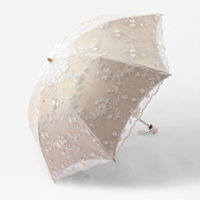 防晒防紫外线黑胶太阳伞蕾丝，刺绣遮阳伞女神洋伞，公主伞折叠晴