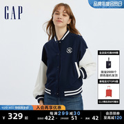 Gap女装春季LOGO学院风休闲短款宽松廓形外套棒球服夹克819797