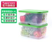 特百惠新慧眼冷藏保鲜盒2件套大容量可调节透气冷藏蔬菜水果4.4L
