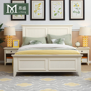 纯美式全实木床奶油白色，轻奢简约法式风小户型，储物收纳主卧双人床
