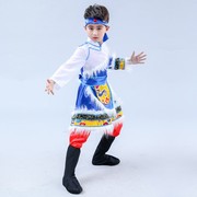 定制儿童藏族舞蹈民族风，蒙古少数民族服装男童，西藏表演藏服小孩子