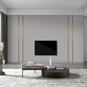 轻奢电视背景墙壁纸中式金属条，墙纸客厅沙发，影视壁画装饰卧室壁布