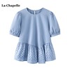 拉夏贝尔lachapelle蕾丝，泡泡袖衬衫女夏季设计感荷叶边短袖上衣