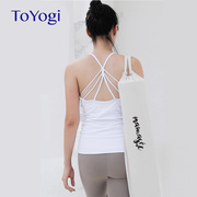 toyogi瑜伽帆布包女大容量运动健身瑜珈背包套袋子，瑜伽垫收纳包